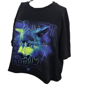Project‎ Rock Under Armour Crop T-Shirt Women's L Graphic Always Scratching Gym